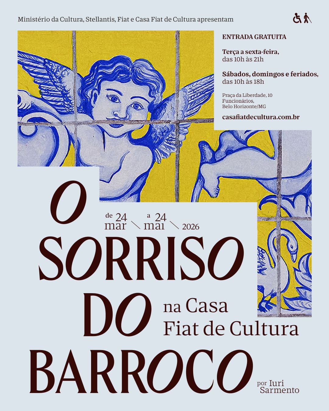 Foto informativa sobre a nova exposição na casa fiat de cultura: O sorriso do barroco 