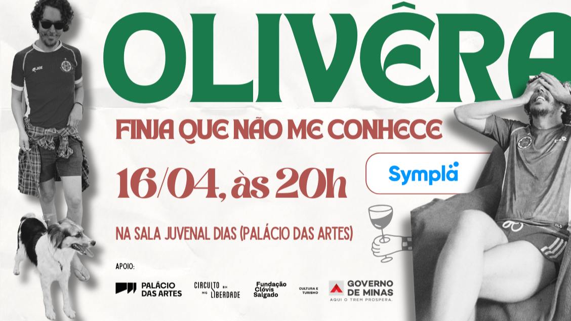 Foto de capa convidativa para o show do cantor Olivêra: “Finja que não me conhece”