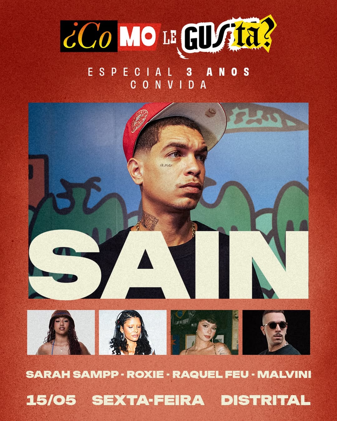 Flyer de divulgação do evento Como Le Gusta - Sain 