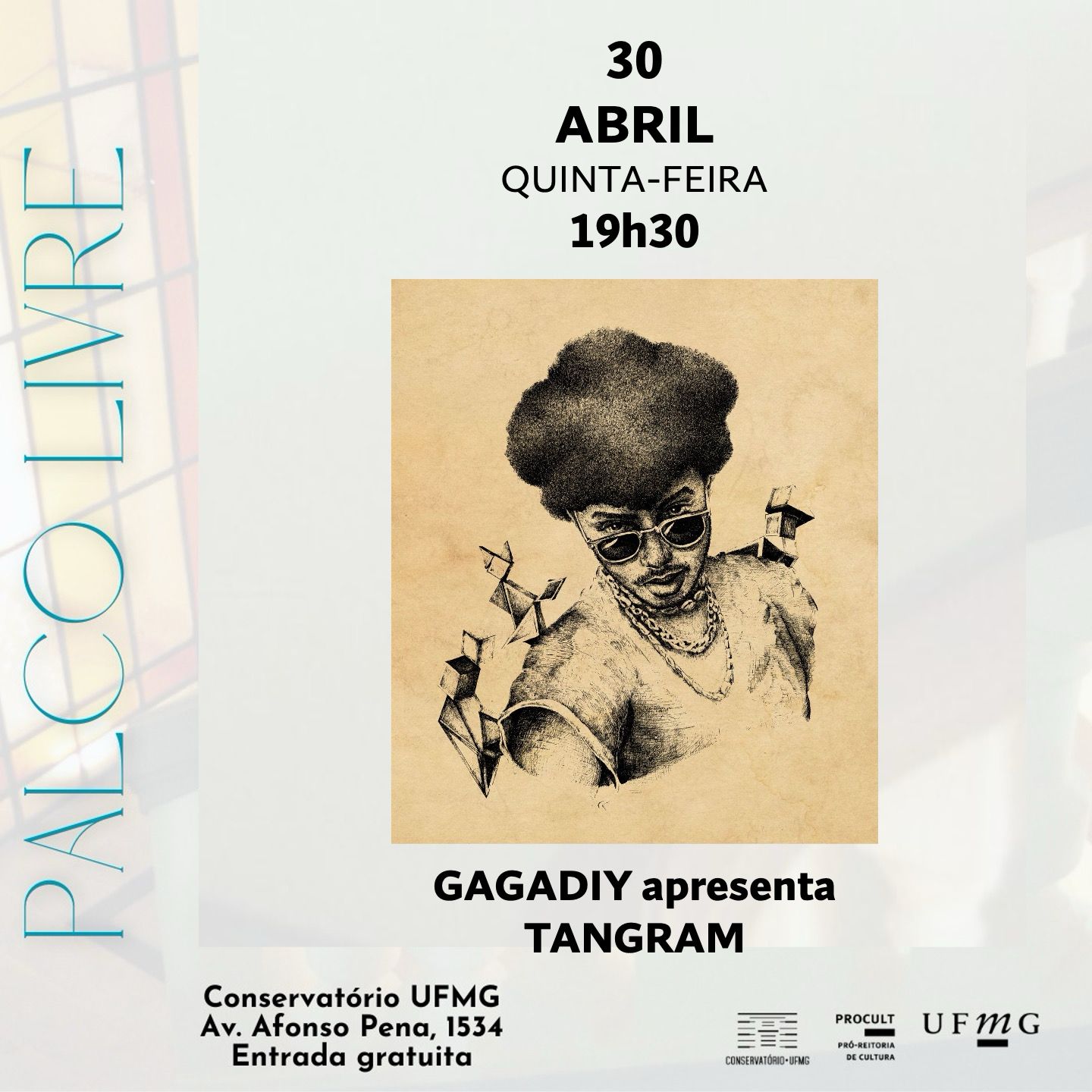 Cartaz oficial de divulgação do evento Tangram - Estreia autoral de Gagadiy