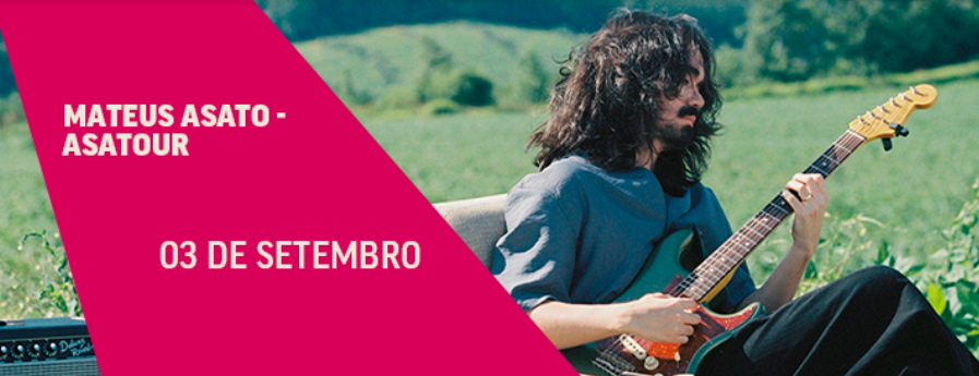 Foto divulgação do Show Mateus Asato - Asatour com imagem do cantor