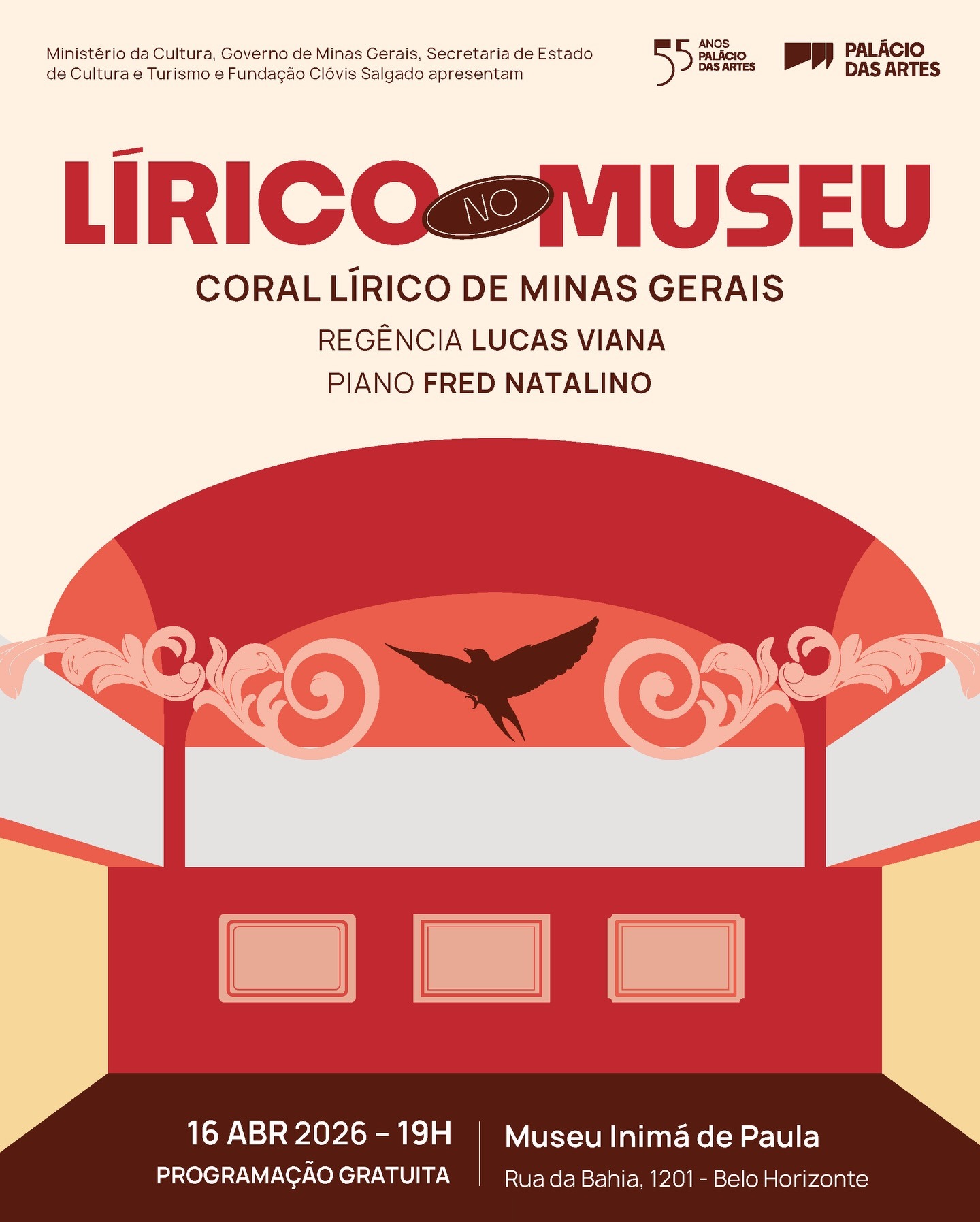 Cartaz ilustrativo oficial do evento Lírico no Museu