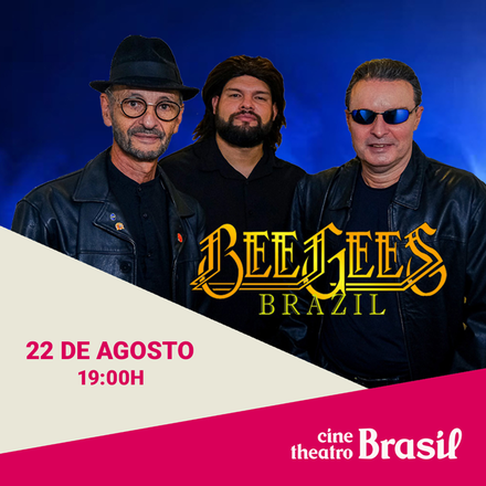 Flyer oficial de divulgação do evento Show Bee Gees Brazil: Embalos de sábado à noite