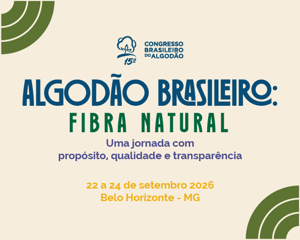 Foto de capa de divulgação para o 15º Congresso Brasileiro do Algodão