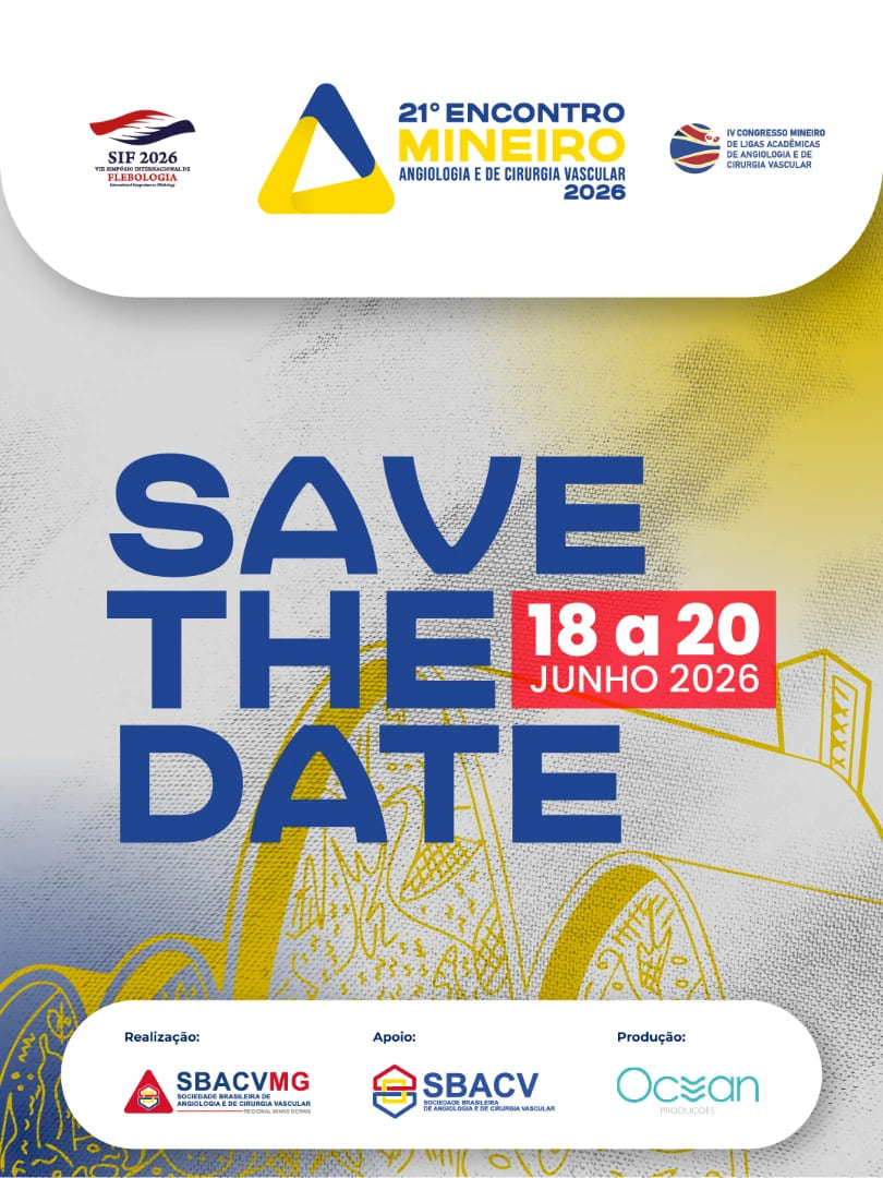 Foto de capa de divulgação para o evento "Mineiro de Angiologia e Cirurgia Vascular" nos dias 18 a 20 de junho 