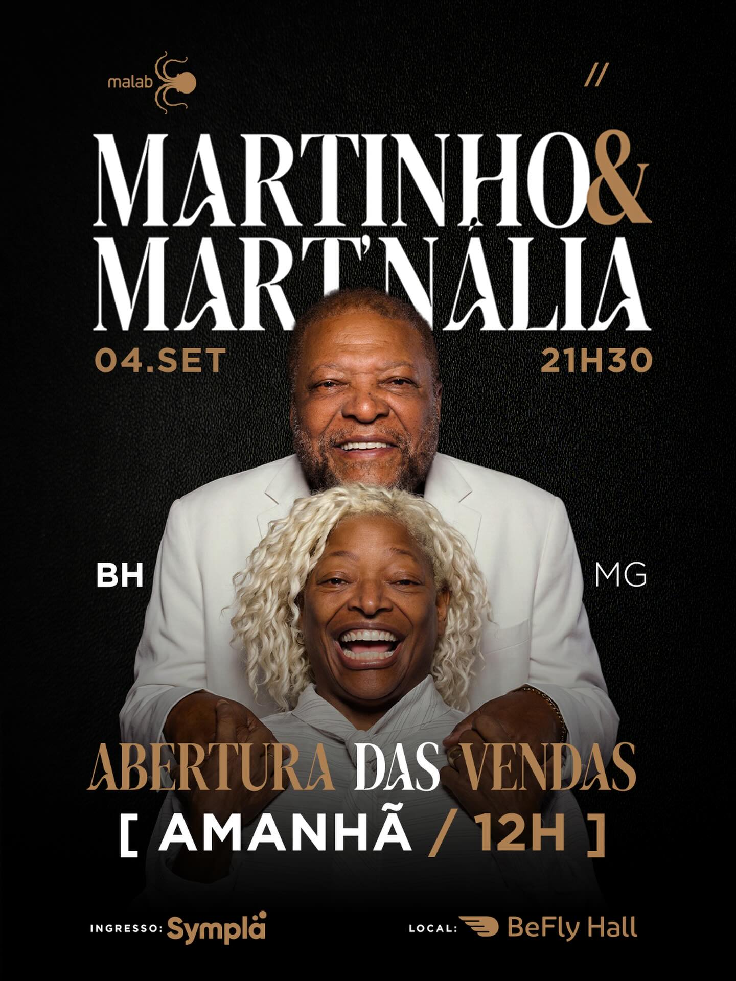 Flyer oficial divulgação do evento: Martinho da Vila & Mart’nália - "Pai e Filha"