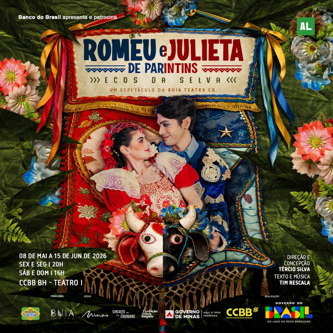 Foto de capa de divulgação do espetáculo Romeu e Julieta com os atores principais 