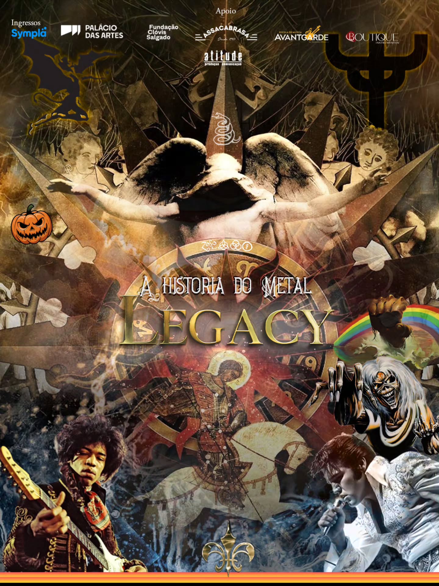 Foto de capa de divulgação do show do espetáculo "A história do metal" no palácio das artes 