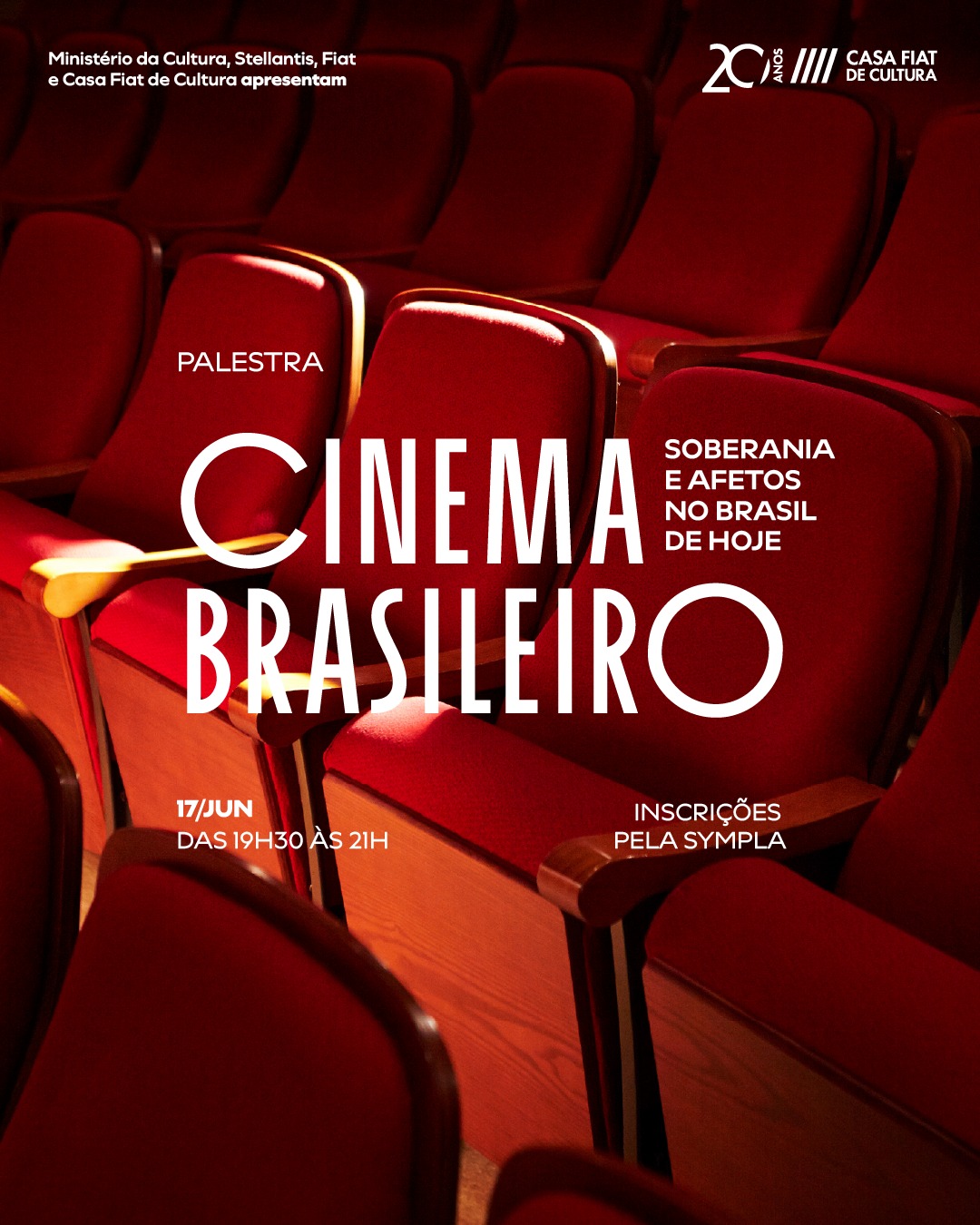Foto de divulgação para palestra na Casa Fiat sobre o 'Cinema Brasileiro"