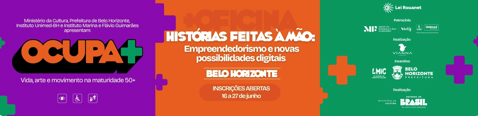 Foto descritiva contendo o nome da oficina, local e data para inscrição 