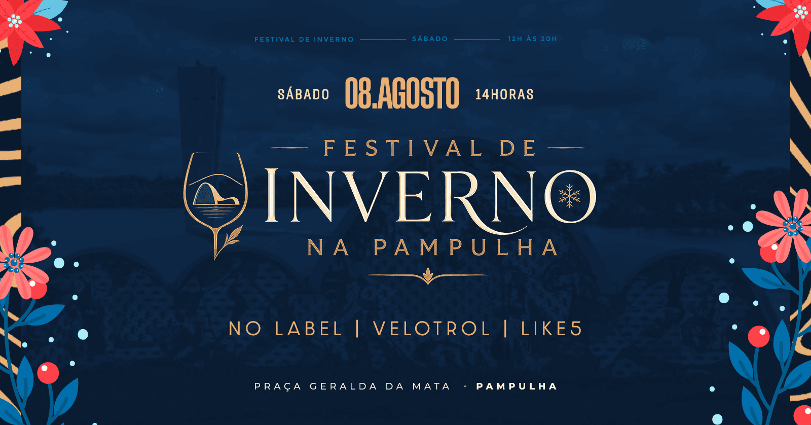 Foto de capa para o festival de inverno na pampulha no dia 8 de agosto 