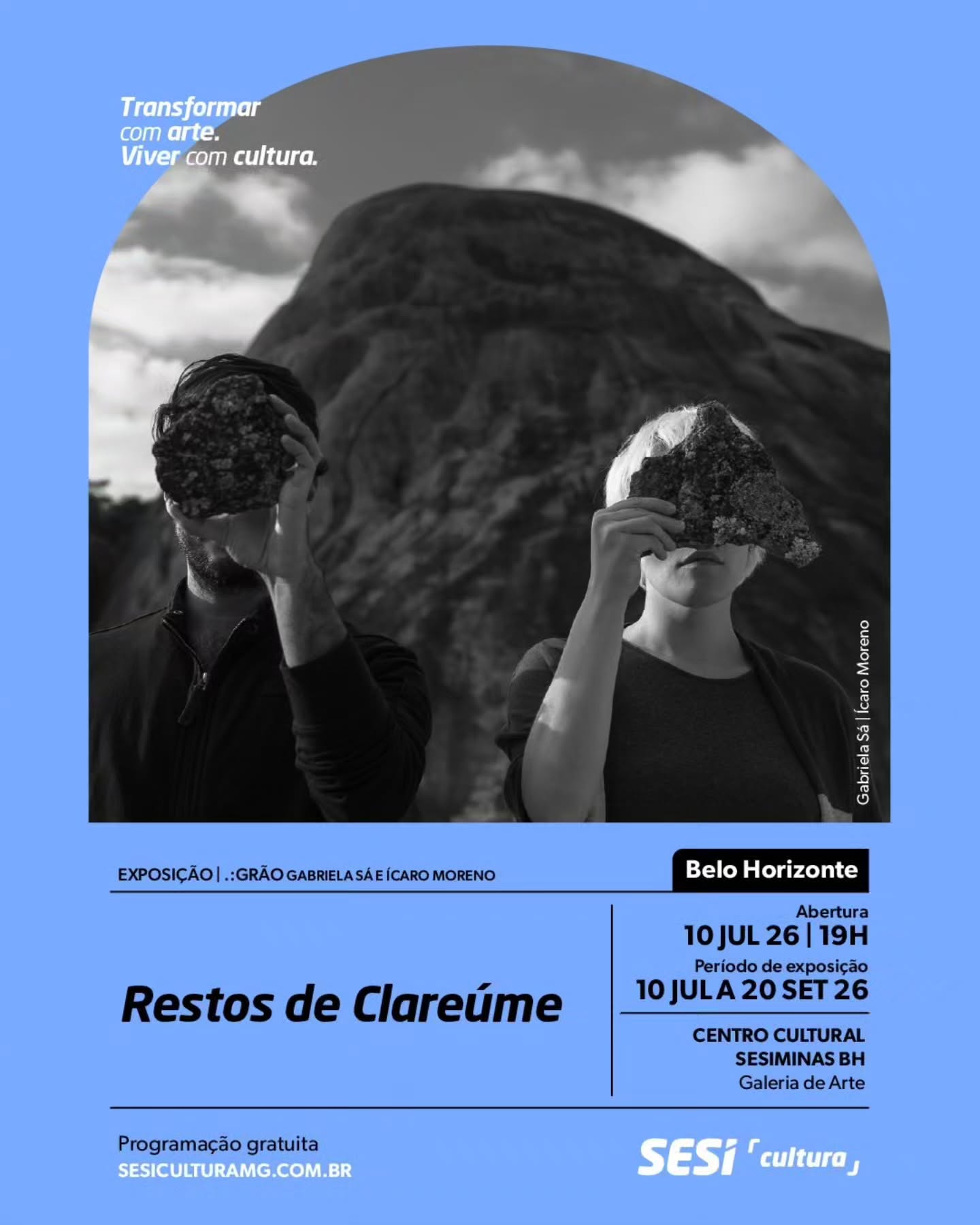 Divulgação/ Instagram Foto de capa dos artistas Gabriela Sá e Ícaro Moreno, contendo dia, horário e local do evento