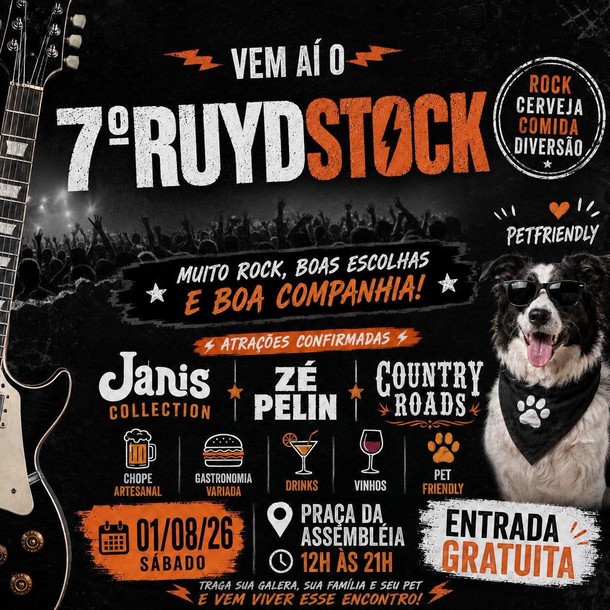 Foto de capa para a setima edição do Ruydstock no dia 1 de agosto. na praça da assembleia 