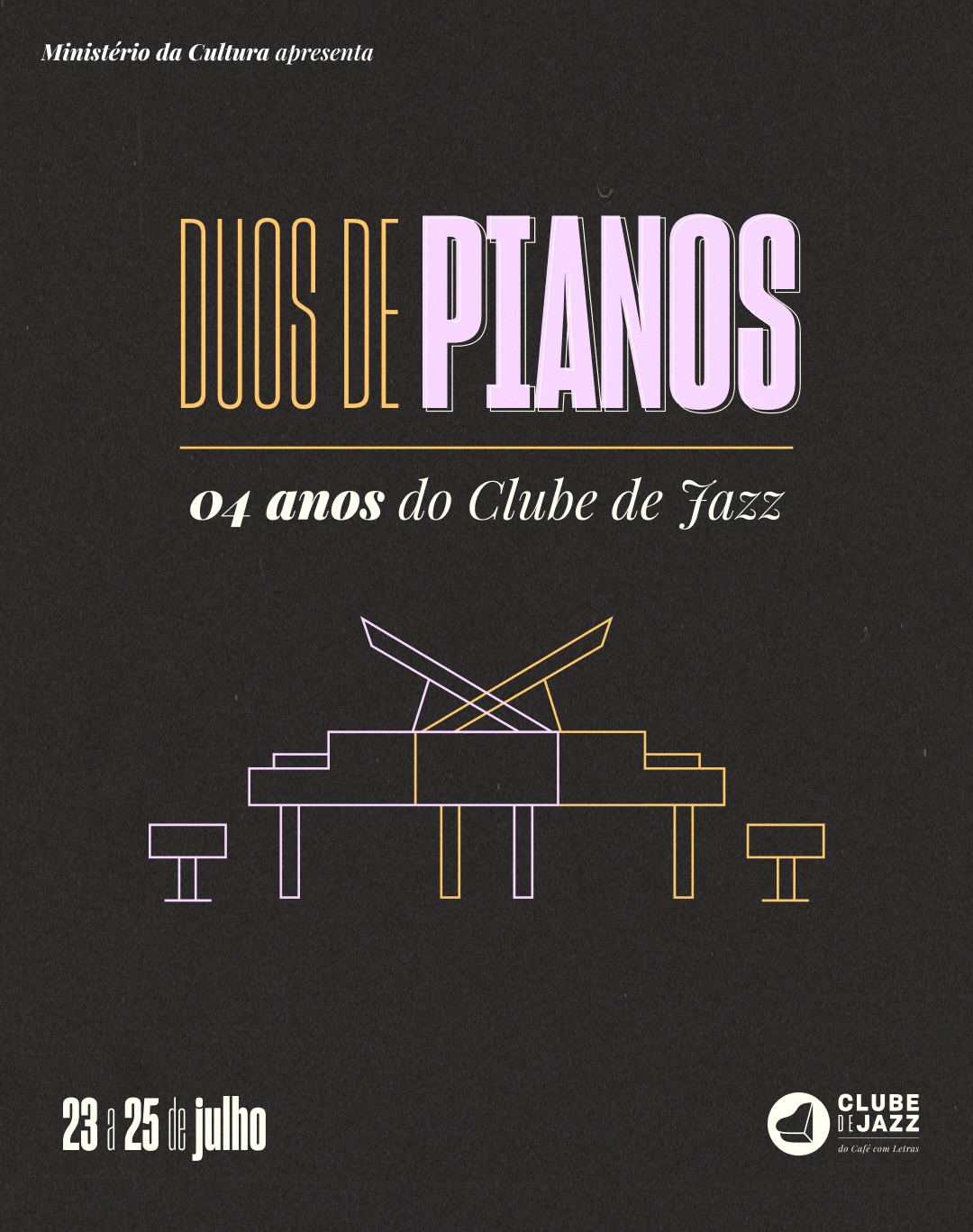 Duos de Pianos – Comemoração dos Quatro Anos do Clube de Jazz