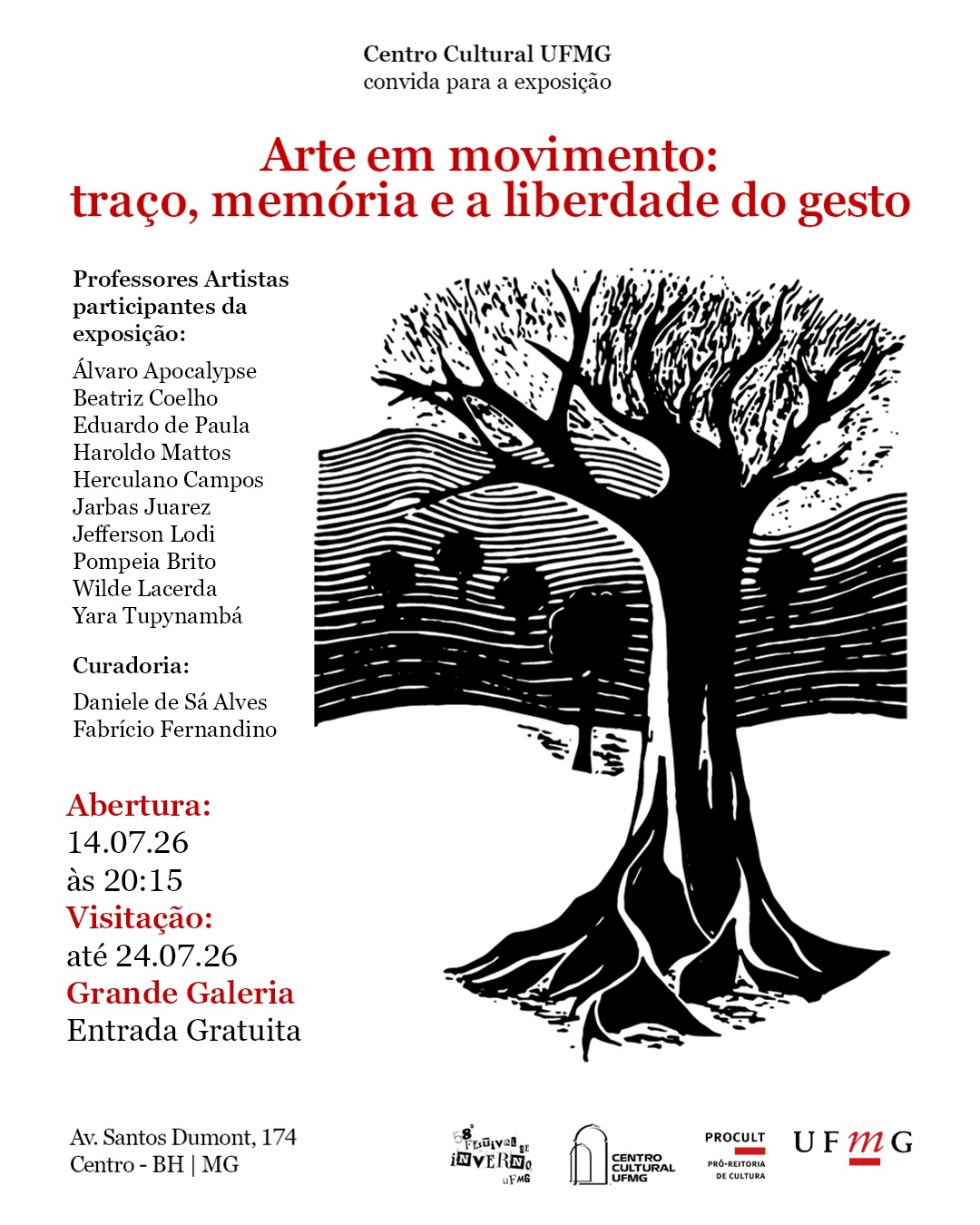 Foto de capa contendo uma foto da obra da exposição, data e local 