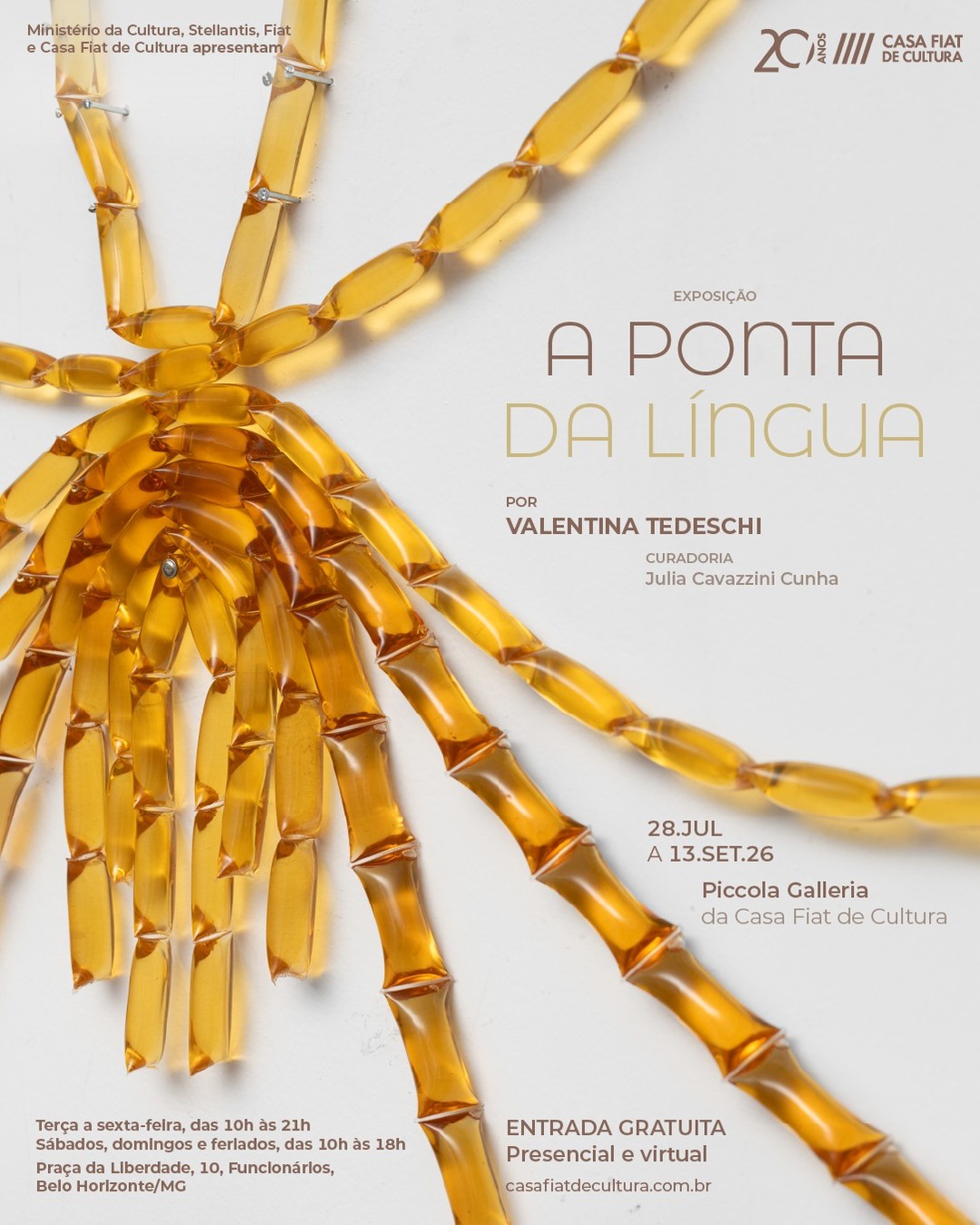 Foto de capa de divulgação do exposição " A ponta da língua", de Valentina Tedeschi na casa Fiat. 