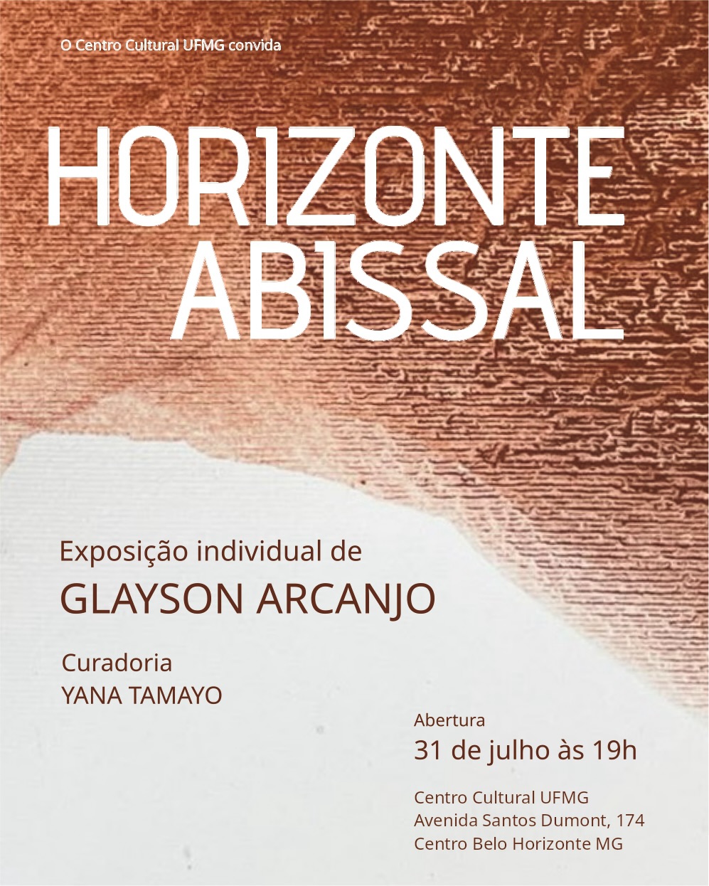 Foto de capa para a exposição "Horizonte Abissal" de glayson Arcanjo no centro cultural da UFMG