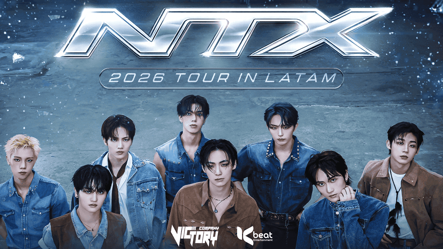Foto de capa do grupo NTX para a tour 2026 "In Latam"