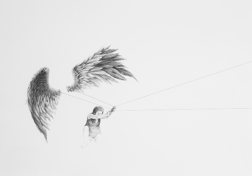 Obra de Wanda Tofani 2019 - Ressonancias VIII - Lápis sobre papeç (100x70)