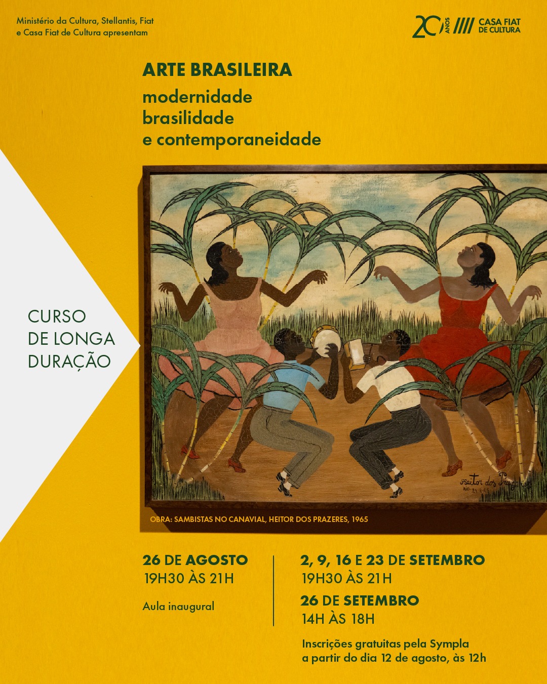Foto de capa informativa para o curso de longa duração "Arte brasileira: modernidade, brasilidade e contemporaneidade" na casa fiat