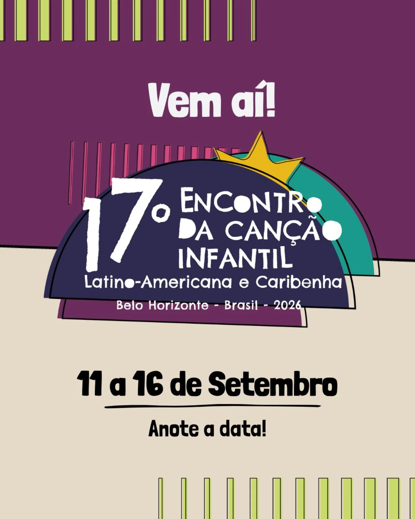 Foto de capa de divulgação para o Música 17° Encontro da Canção Infantil Latino-Americana e Caribenha