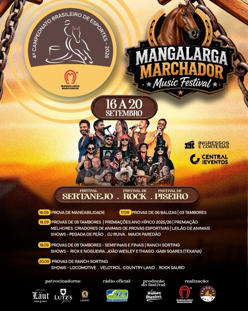 Cartaz do Evento Mangalarga Marchador Music Festival