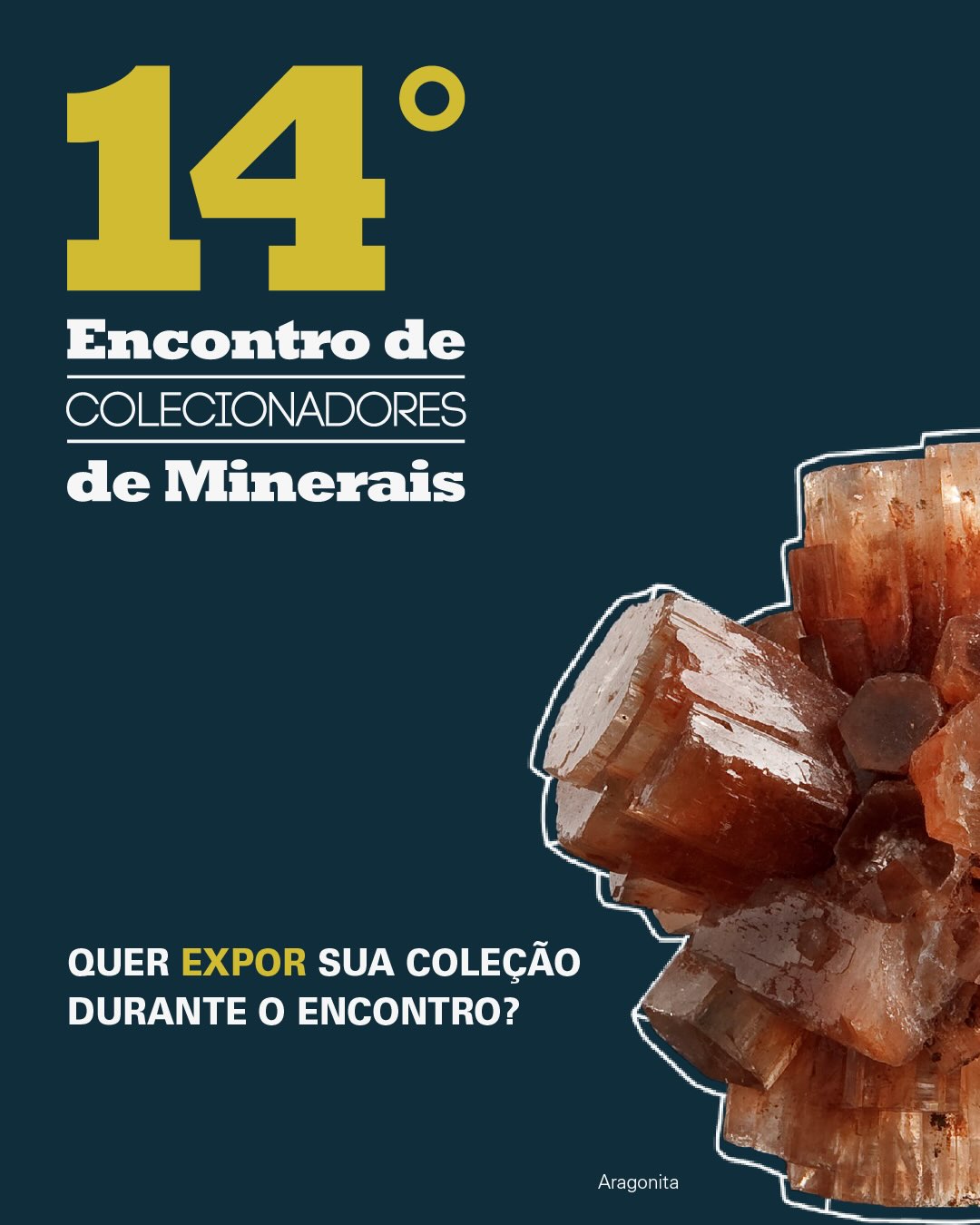 Foto de capa de divulgação para o 14º Encontro de Colecionadores de Minerais