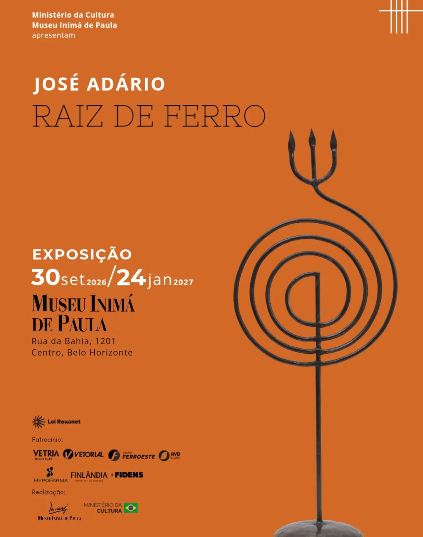 Foto de capa para a exposição do artista José Adário no Museu Inamá de Paula 