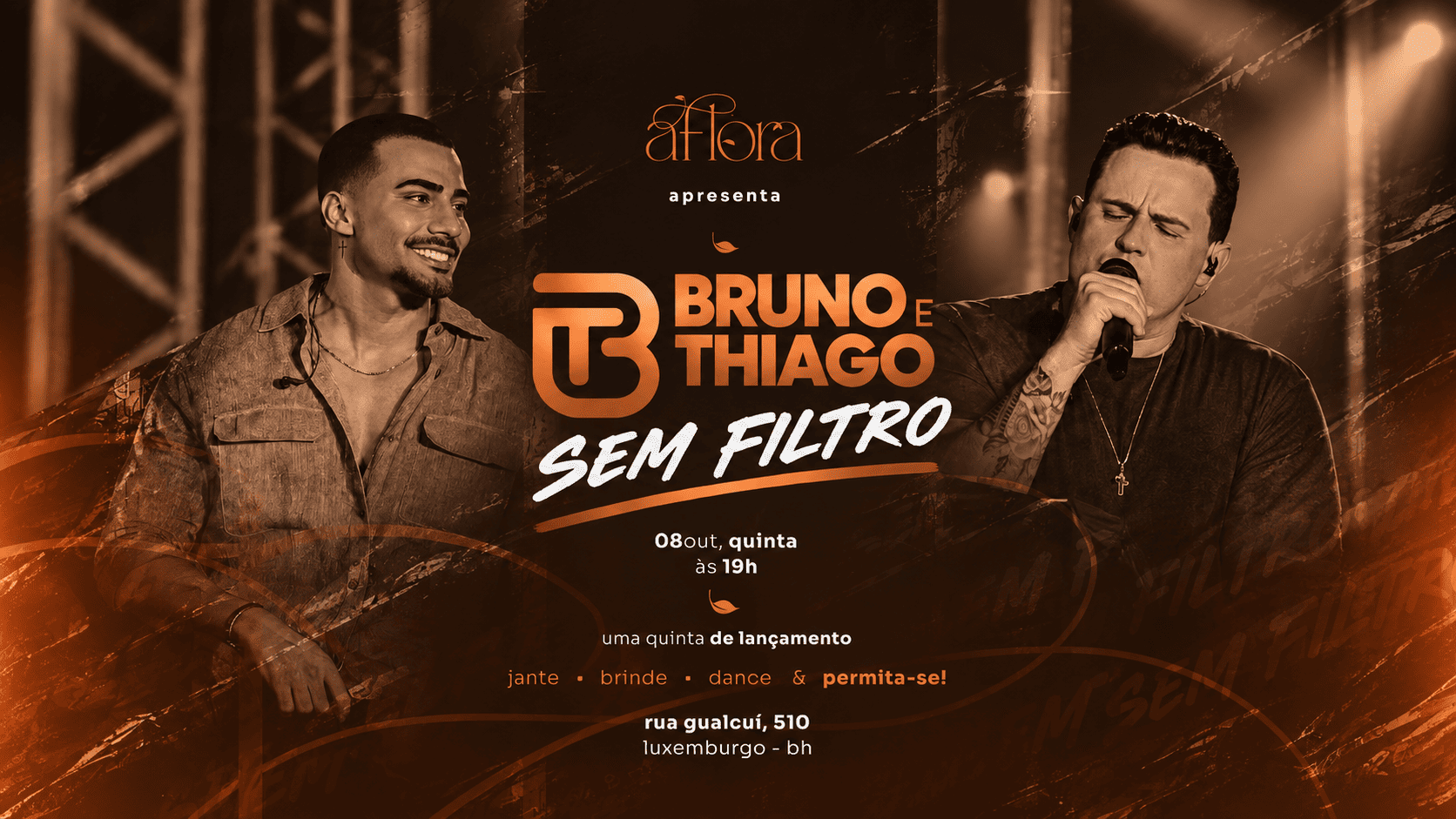 Foto de capa para o lançamento do DVD “Sem Filtro” — Bruno & Thiago no dia 8 de Outubro 