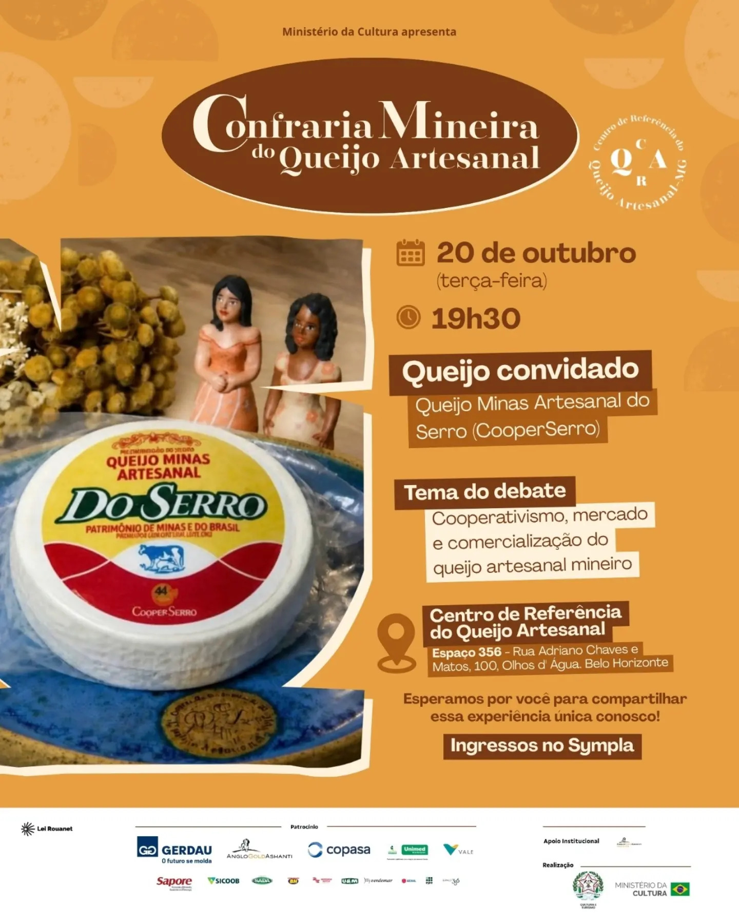 Foto de capa para a 4ª Confraria Mineira do Queijo Artesanal no Centro de Referência do Queijo Artesanal, no dia 20 de outubro