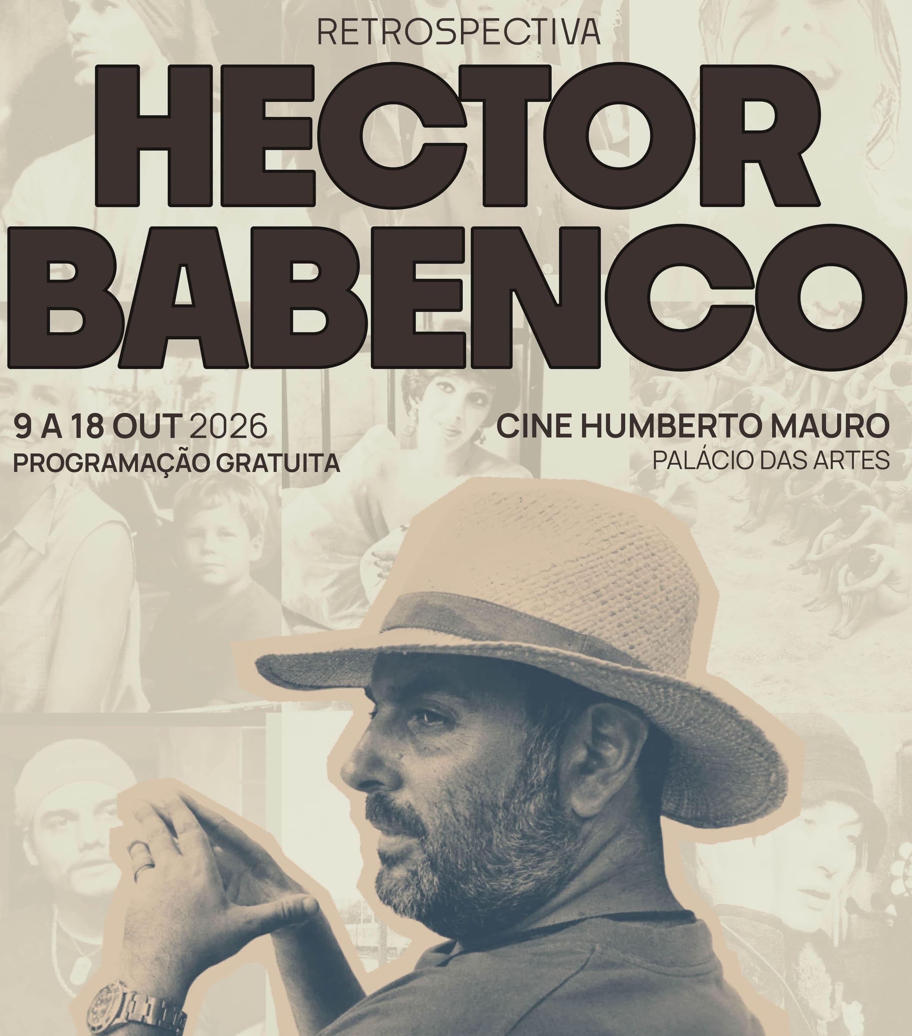 Foto de capa de divulgação para a retrospectiva no Cine Humberto Mauro sobre a trajetória do diretor Hector Babenco 