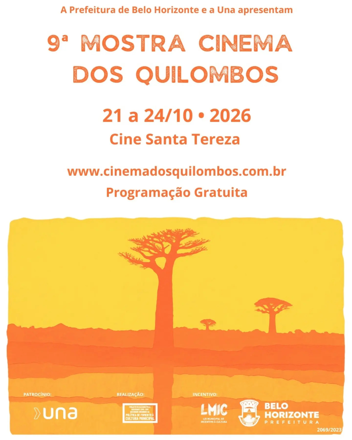 Foto de capa para a amostra de cinema dos quilombos no Cine Tereza nos dias 21 a 24 de outubro 