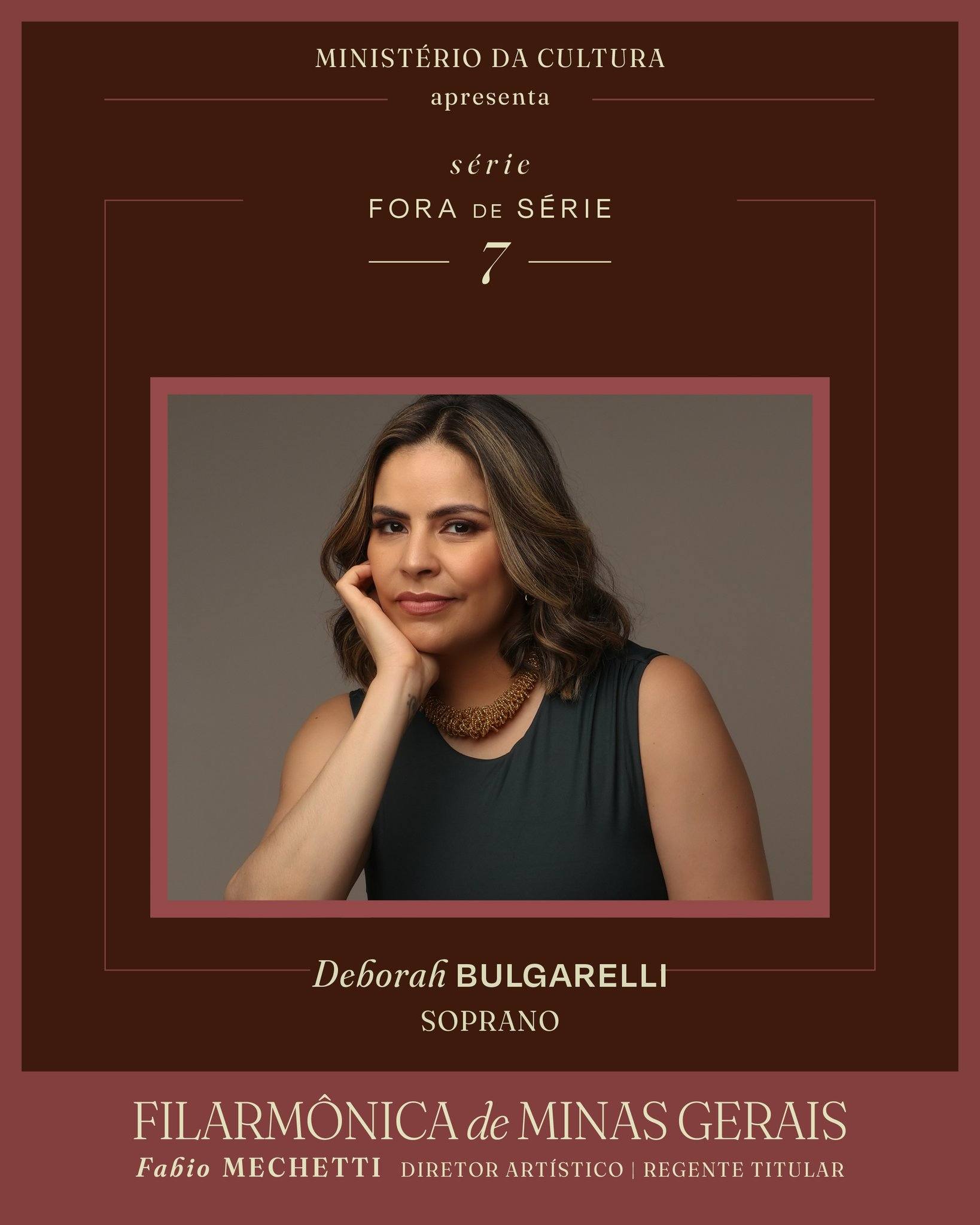 Foto de capa para o concerto da filarmônica de Minas Gerais com a soprano Deborah Bulgarelli no dia 24 de outubro 