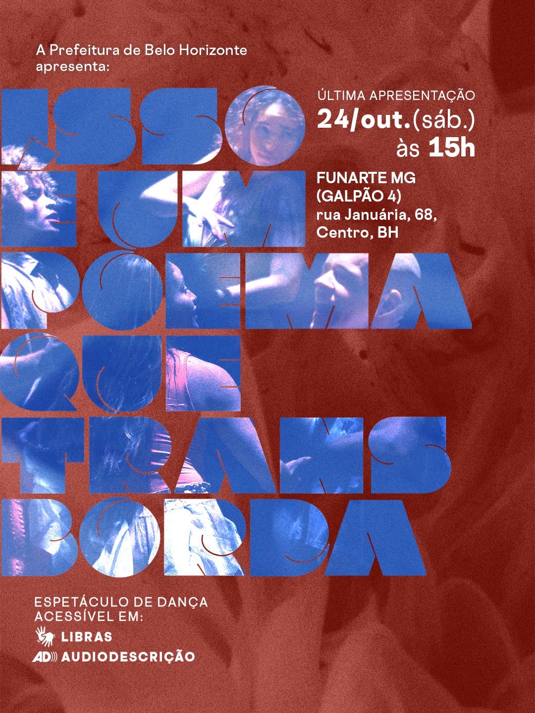 Foto de capa para o espetáculo de dança "Isso é um poema que transborda" no dia 24 de Outubro, na Funarte