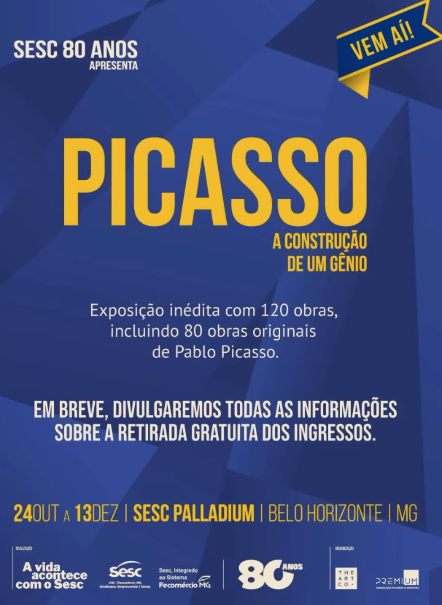 Foto de capa para a exposição "Picasso: A construção de um gênio" no Sesc Palladium 