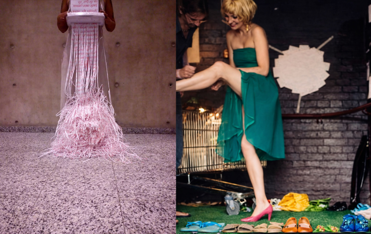 Direita: Mônica Galvão | Esquerda: Jay Rechsteiner Performances Femininas no Jardim do MAP