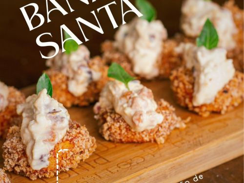 Foto do prato titulado como "banana santa" 