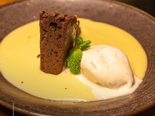 Foto de uma sobremesa do Restaurante Pastus Fogo & Parrilla