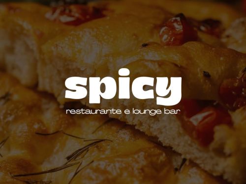 Foto da logo do restaurante Spicy escrita na cor branca 