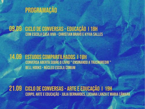 Programação Mês Temático do Núcleo Escola Comum