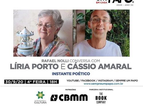 Os poetas Líria Porto e Cássio Amaral no Sempre Um Papo 
