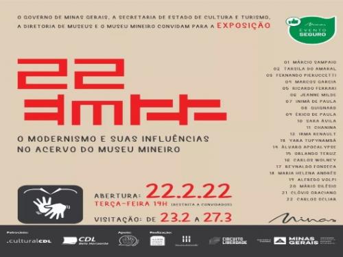 Exposição: “22 EM 22 - O Modernismo e suas Influências" - Museu Mineiro