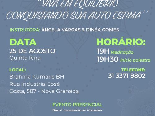 Encontro de Mulheres: "Viva em equilíbrio conquistando sua auto estima"