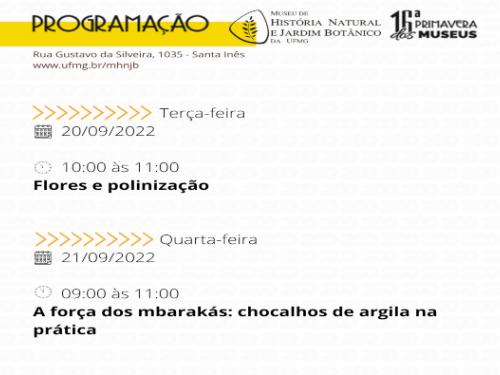  16ª Primavera dos Museus - MHNJB-UFMG 