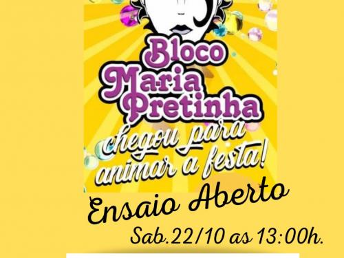 Ensaio aberto e Oficina - Bloco Maria Pretinha
