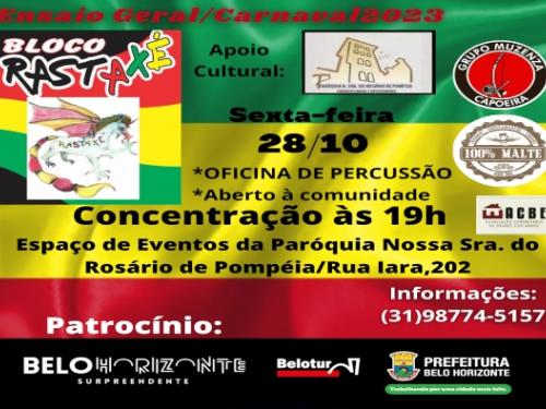 Ensaio e Oficina - Bloco Rastaxé