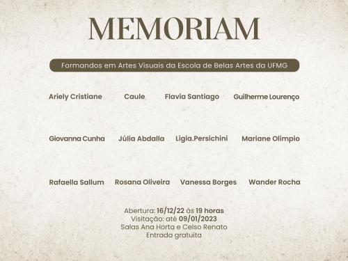 Exposição ‘Memoriam’ - Centro Cultural UFMG