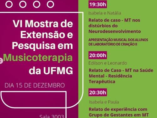 VI Mostra de Extensão e Pesquisa em Musicoterapia da UFMG