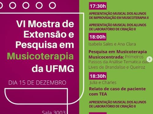 VI Mostra de Extensão e Pesquisa em Musicoterapia da UFMG