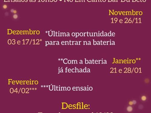  Ensaio aberto: Banda e Bloco Fita Amarela